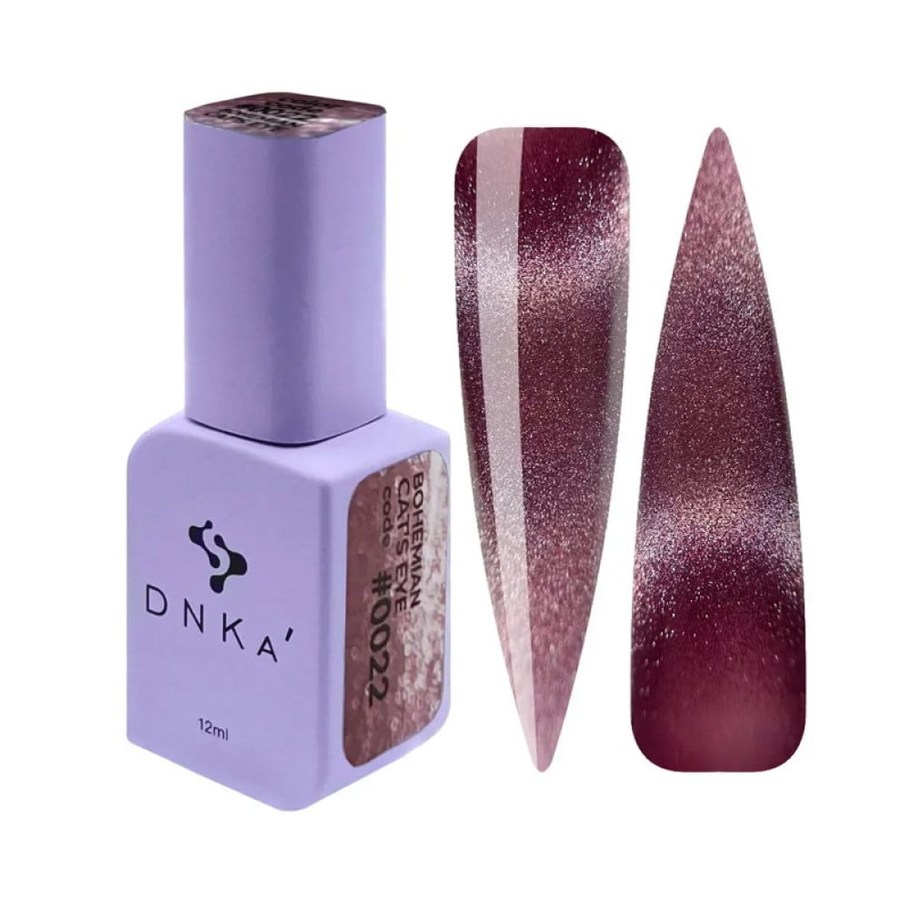 Гель-лак DNKa Polish Gel Bohemian Cats Eye 0022 рожева слива з шимером 12 мл