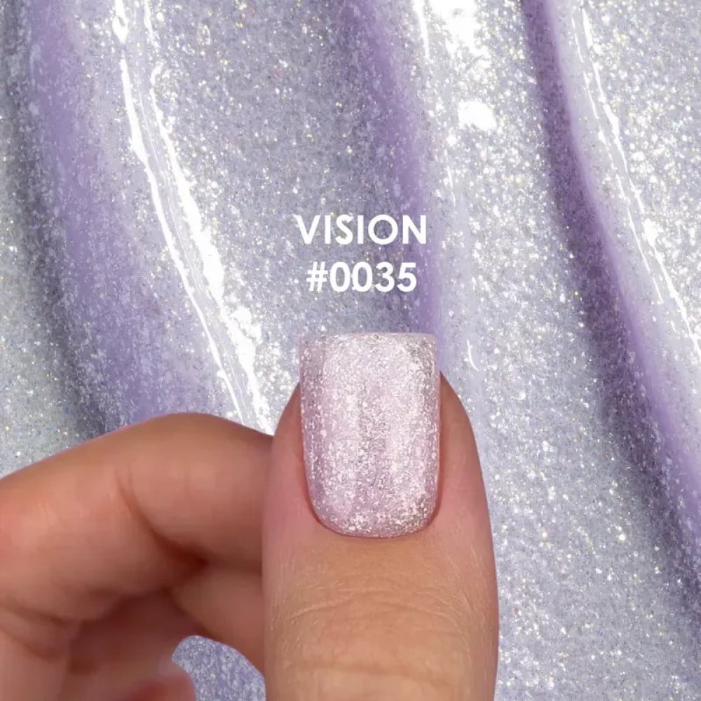 Гель для моделювання DNKa Builder Gel Vision 0035 з блискітками ніжний ліловий 15 мл