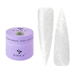 Гель для моделирования DNKa Builder Gel Vision 0037 с блестками морозный молочный 15 мл