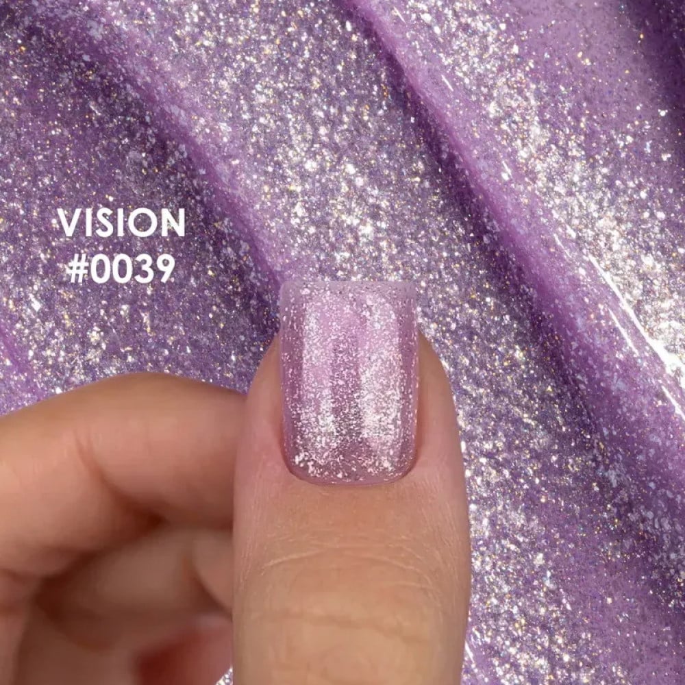 Гель для моделювання DNKa Builder Gel Vision 0039 з блискітками бузковий 15 мл