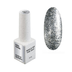Гель-лак Nails Of The Day Limited Edition Des 25 Superhumans сталевий із срібною з поталлю 6 мл