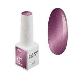 Гель-лак Nails Of The Day Cat Eye 05 темно-рожевий з дрібною поталлю із легким світловідбиваючим ефектом 6 мл