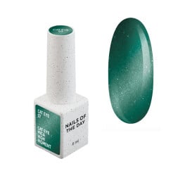 Гель-лак Nails Of The Day Cat Eye 07 зелений з дрібною поталлю із легким світловідбиваючим ефектом 6 мл