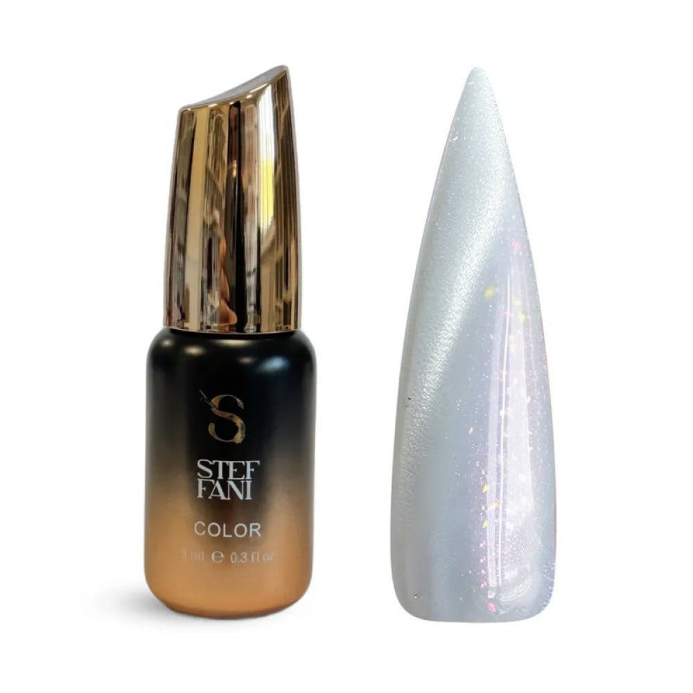 Гель-лак Steffani Color Gel Polish Cat Eye Еuphoria 01 з дрібними глітерними блискітками срібло 9 мл