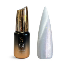 Гель-лак Steffani Color Gel Polish Cat Eye Еuphoria 01 з дрібними глітерними блискітками срібло 9 мл