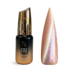 Гель-лак Steffani Color Gel Polish Cat Eye Еuphoria 02 з дрібними глітерними блискітками бежевий 9 мл