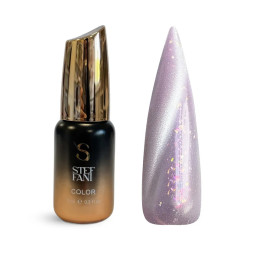 Гель-лак Steffani Color Gel Polish Cat Eye Еuphoria 03 з дрібними глітерними блискітками фіолетово-бузковий 9 мл