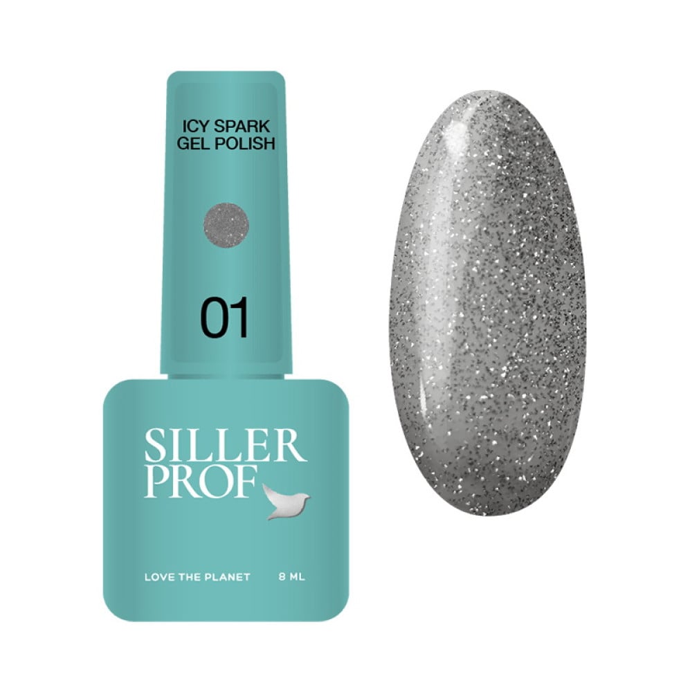 Гель-лак Siller Professional Icy Spark 01 світловідбиваючий сріблястий 8 мл