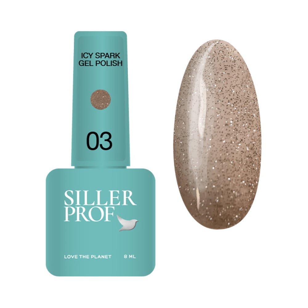 Гель-лак Siller Professional Icy Spark 03 світловідбиваючий теплий бежевий 8 мл