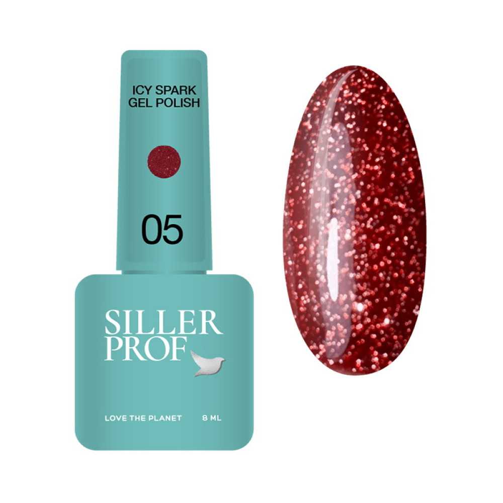Гель-лак Siller Professional Icy Spark 05 світловідбиваючий вишневе бордо 8 мл
