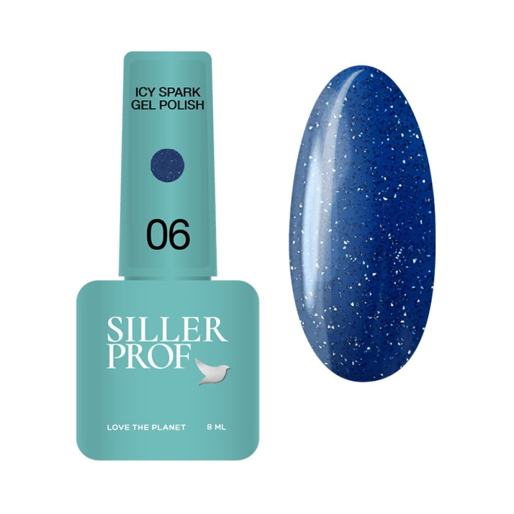 Гель-лак Siller Professional Icy Spark 06 світловідбиваючий синій 8 мл