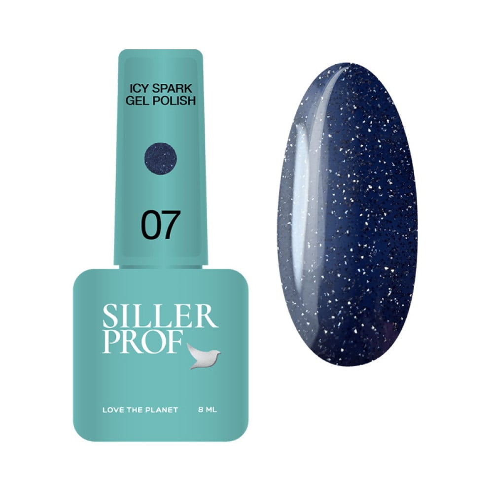 Гель-лак Siller Professional Icy Spark 07 світловідбиваючий темно-синій 8 мл