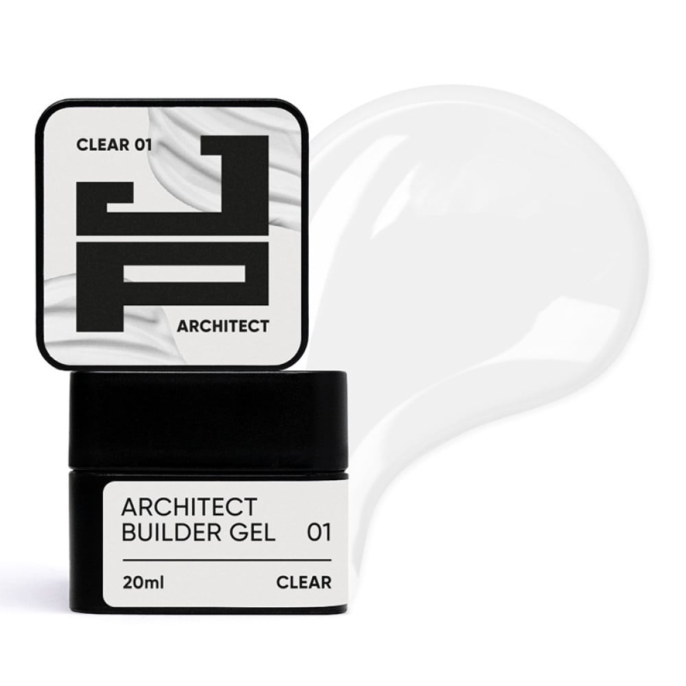 Білдер-гель густий Jerden Proff Architect Builder Gel 01 Clear для нарощування та моделювання прозорий 20 мл