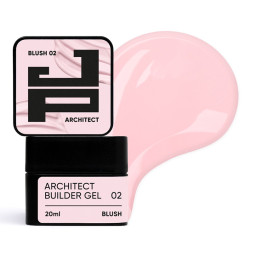 Билдер-гель густой Jerden Proff Architect Builder Gel 02 Blush для наращивания и моделирования прозрачно-розовый 20 мл