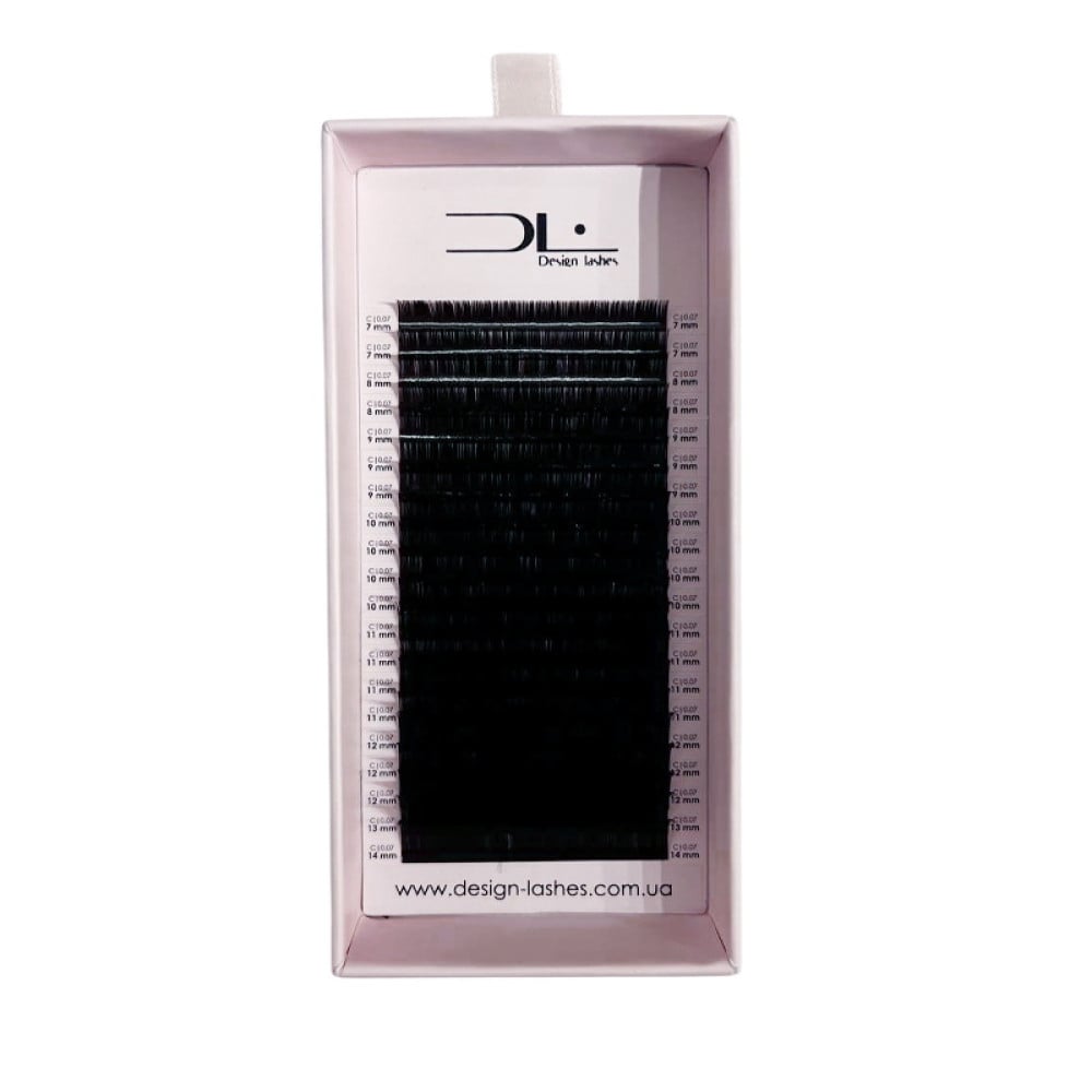 Вії Design Lashes Dark Chocolate C 0.07 (20 рядів: 7-14 мм) чорний шоколад