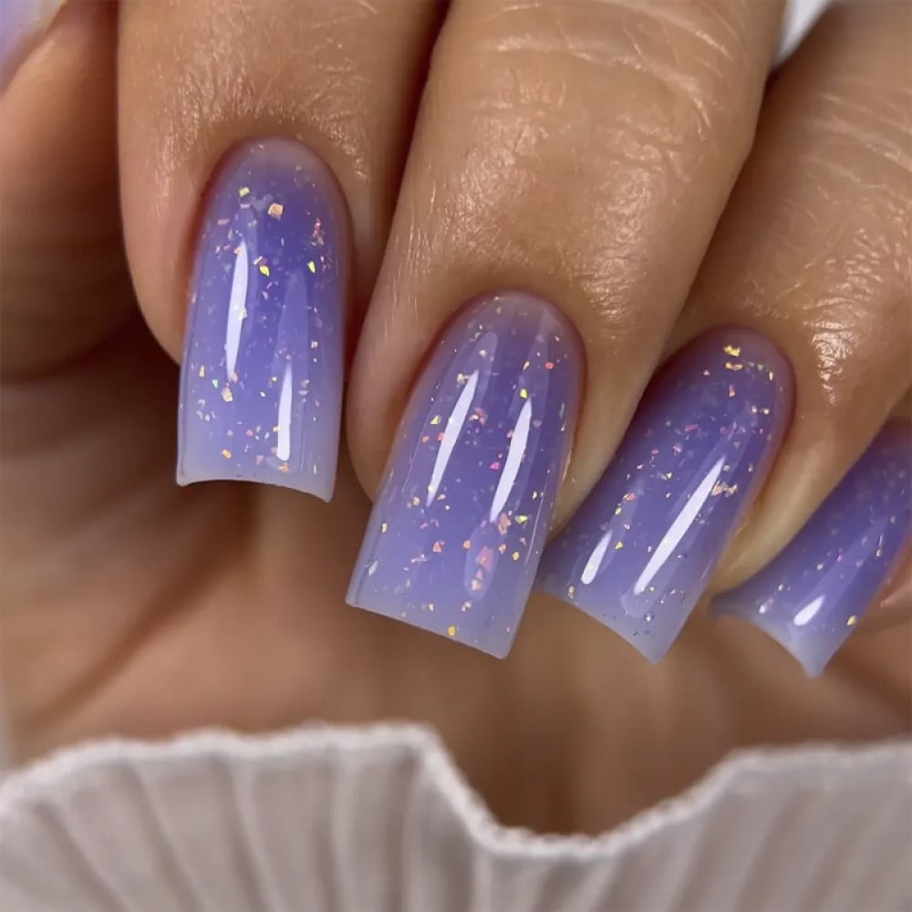 Гель моделюючий JOIA vegan Creamy Builder Gel Iced Cerenity 035 Frozen Lavender холодний лавандово-синій з золотими мікрочастинкам