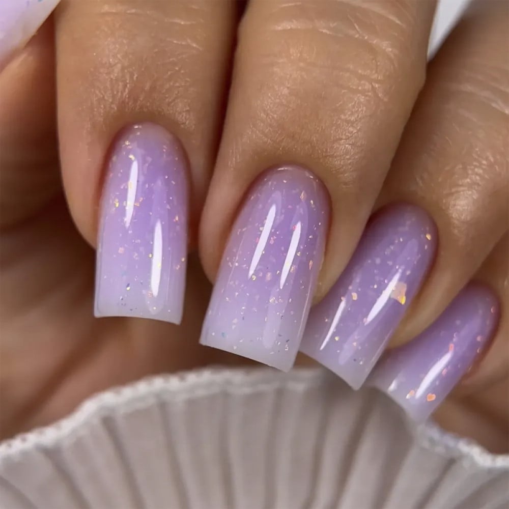 Гель моделюючий JOIA vegan Creamy Builder Gel Iced Cerenity 036 Lilac Frost бузковий із золотистим глітером 15 мл