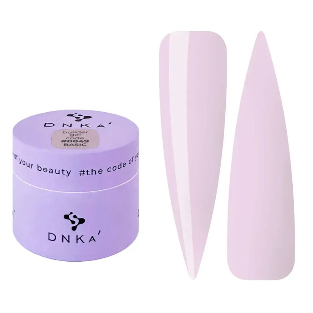 Гель для моделювання DNKa Builder Gel Basic 0049 блідий рожево-ліловий 15 мл