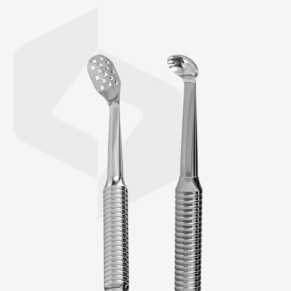 Ложка косметологическая Staleks PRO Expert 20 Type 1. двусторонняя. УНО и прямоугольная шумовка