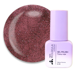 Гель-лак Nails Molekula Flash Effect F08. світловідбиваючий рожево-бордовий з блискітками і шимерами. 6 мл