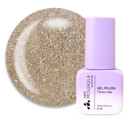 Гель-лак Nails Molekula 022 золоте мерехтіння. 6 мл