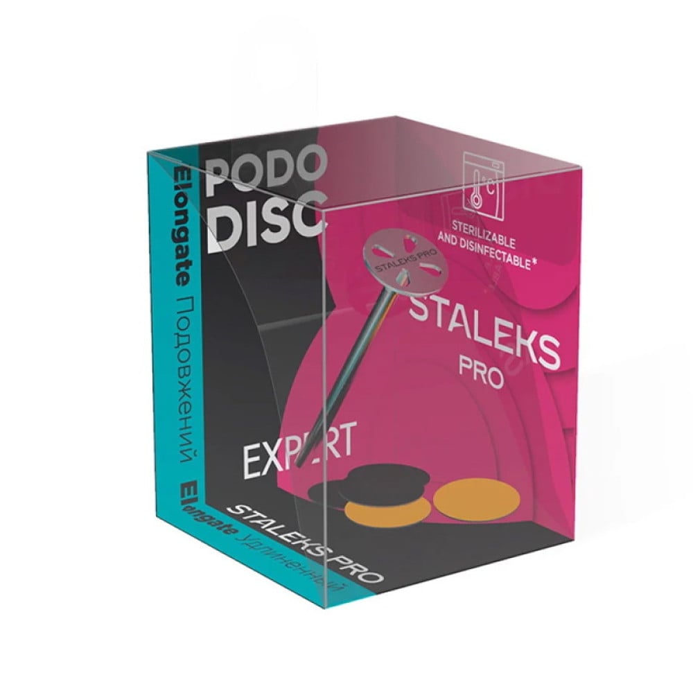 Педикюрний диск Staleks PRO Pododisc XS D 10 мм подовжений зі змінним файлом 180 грит 5 шт