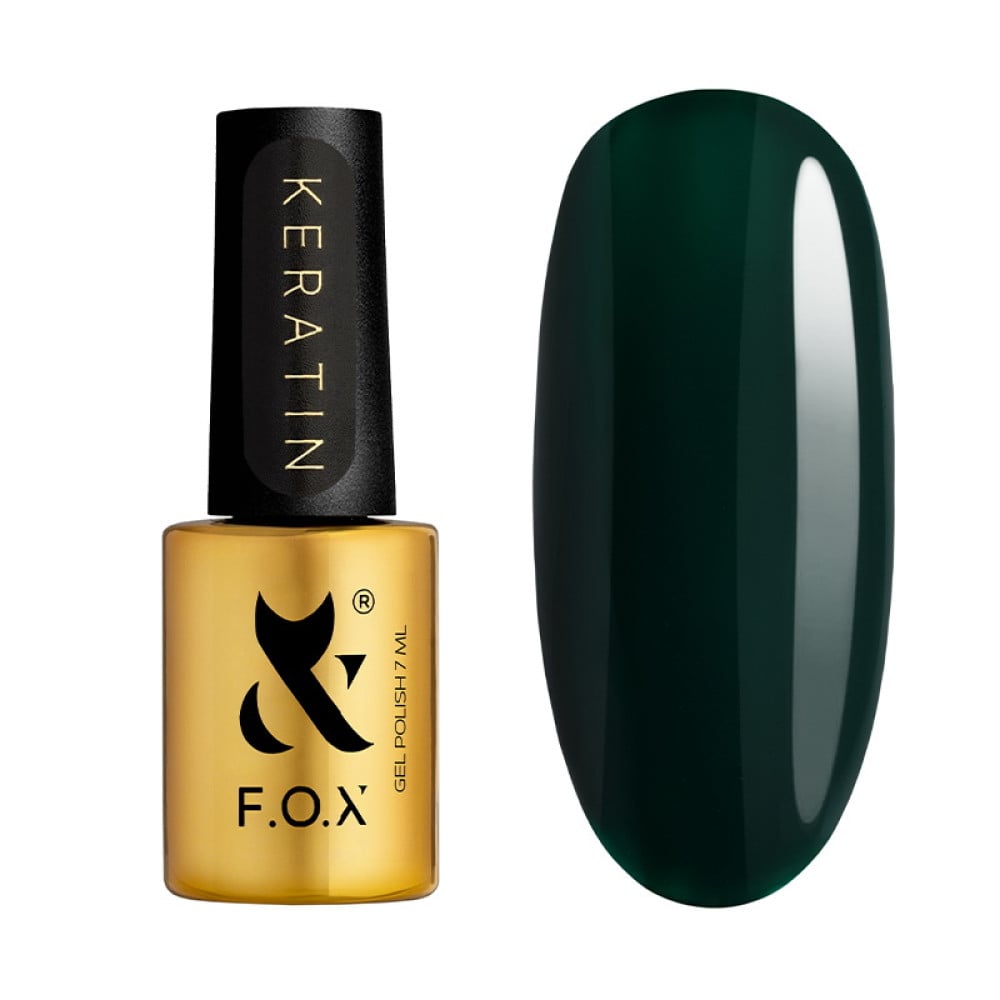 Гель-лак F.O.X Keratin Fashion Capsule 007 глибокий холодний зелений 7 мл