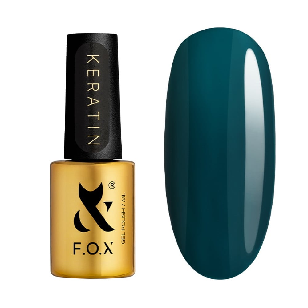 Гель-лак F.O.X Keratin Fashion Capsule 008 насичений бірюзово-петролейний 7 мл