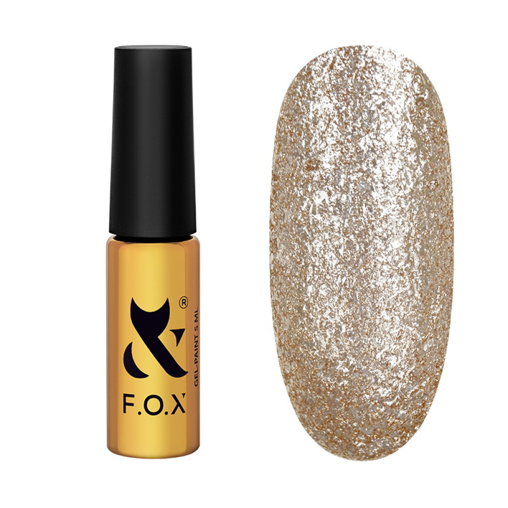 Гель-лак F.O.X Brilliance 2.0 Art brush (тонкий пензель) 002 світле шампань-срібло 5 мл