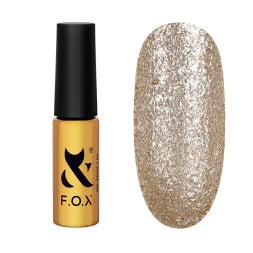 Гель-лак F.O.X Brilliance 2.0 Art brush (тонкий пензель) 002 світле шампань-срібло 5 мл