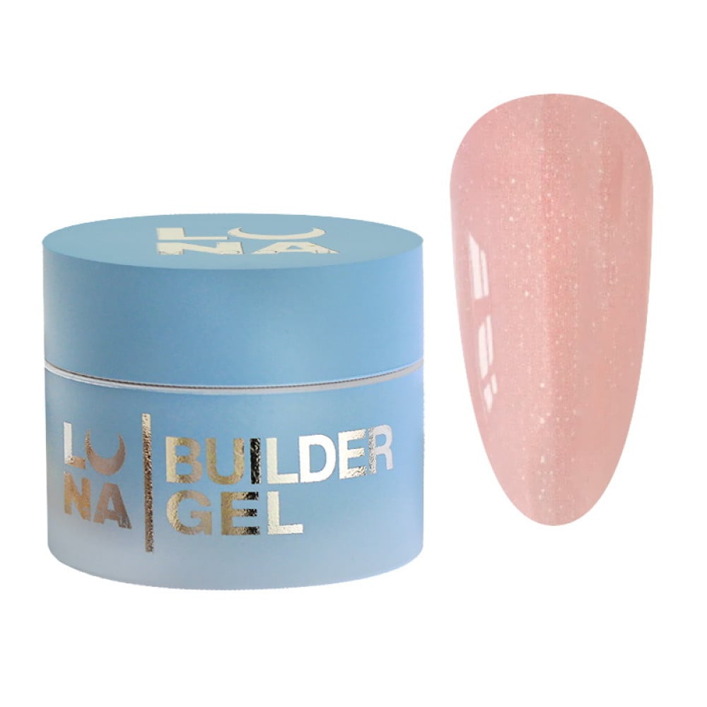 Гель для нарощування Luna Unicorn Shimmer Gel 01 ніжний світло-рожевий з шимером 30 мл