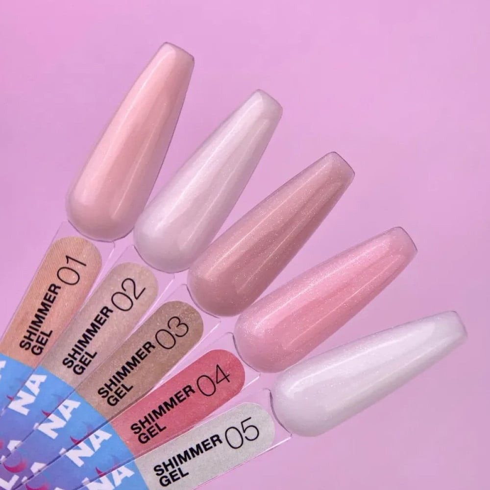 Гель для нарощування Luna Unicorn Shimmer Gel 01 ніжний світло-рожевий з шимером 15 мл