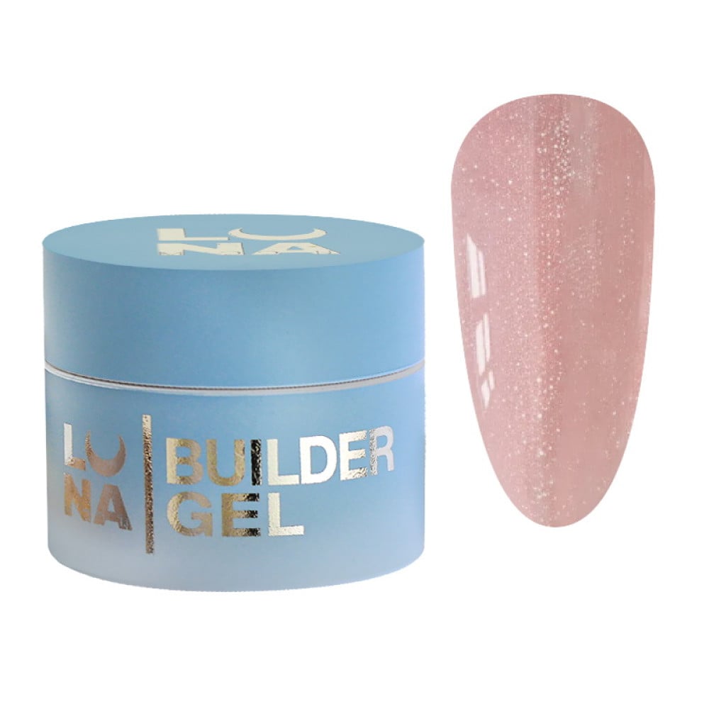 Гель для нарощування Luna Unicorn Shimmer Gel 03 рожевий нюд з шимером 15 мл