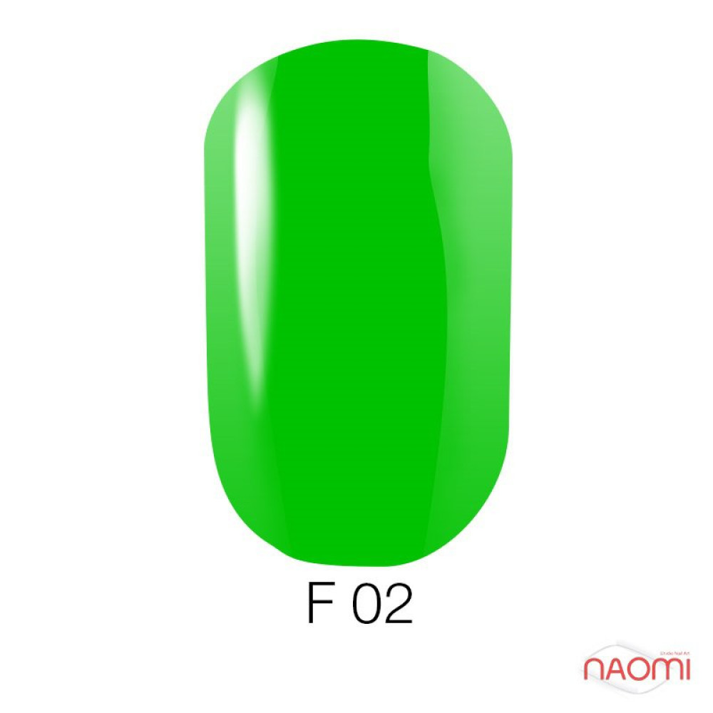 Гель-лак Go Fluo 002 яскраво-зелений з флуоресцентним ефектом. 5.8 мл