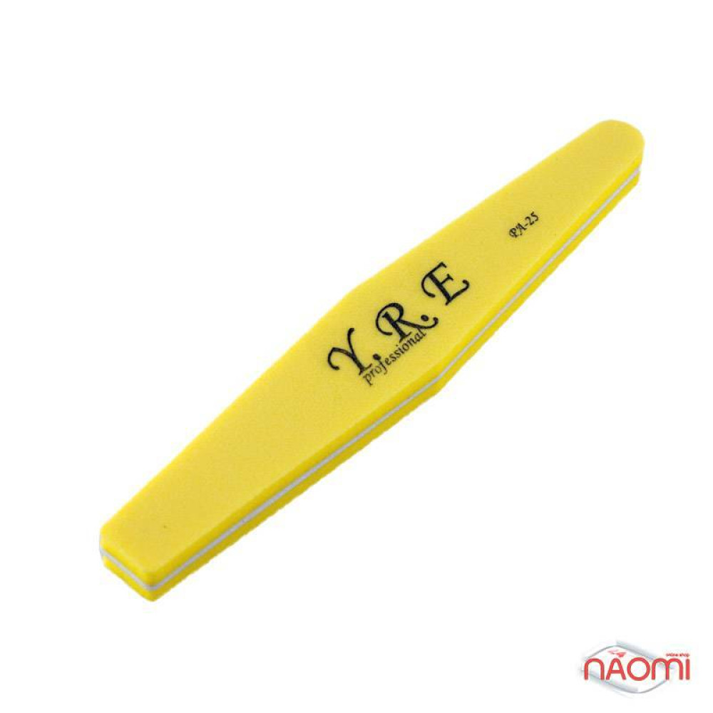 Шлифовщик для ногтей YRE PA 25, 100/100, ромб, цвет желтый