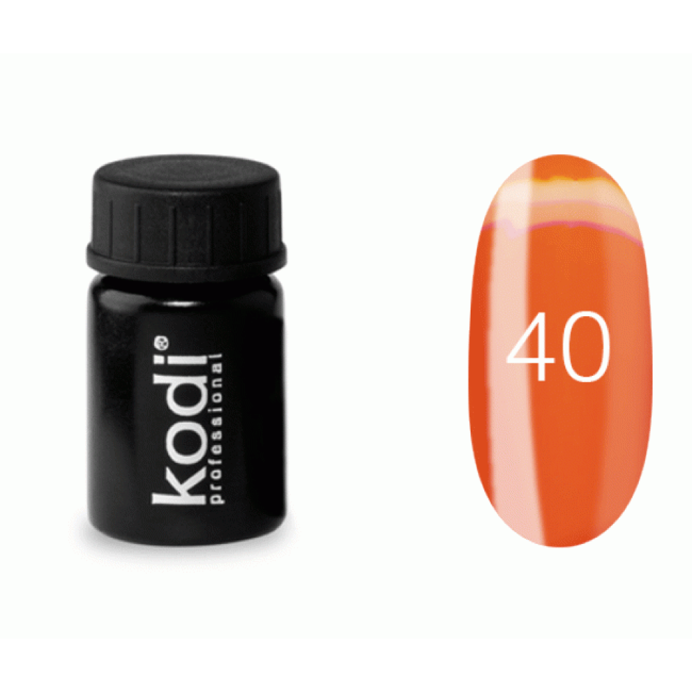 Гель-фарба Kodi Professional 40. колір червоно-помаранчевий. 4 мл
