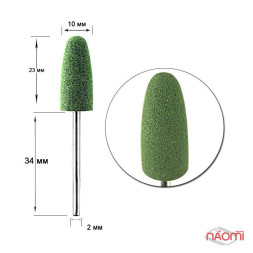 Полировщик силиконовый Н 334 Зеленая груша средняя, для финишной обработки ногтей и кожи