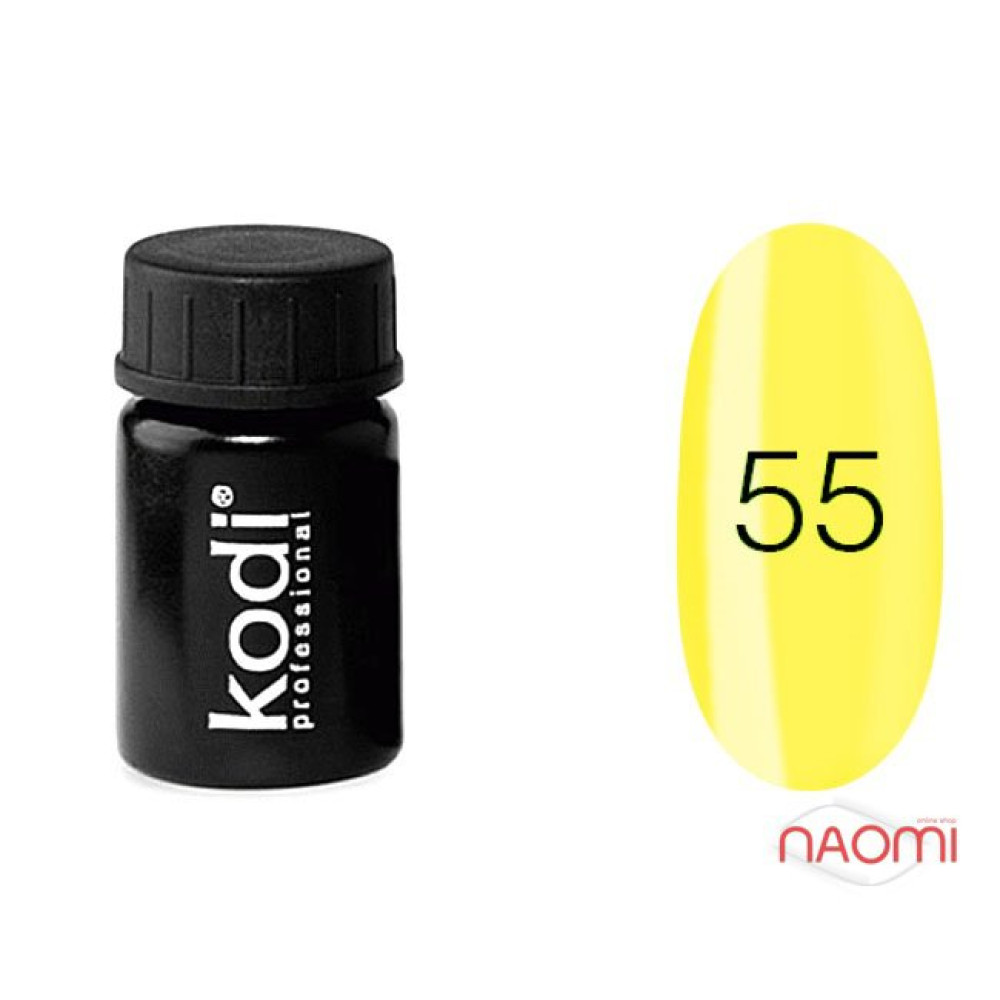 Гель-краска Kodi Professional 55. цвет желтый. 4 мл