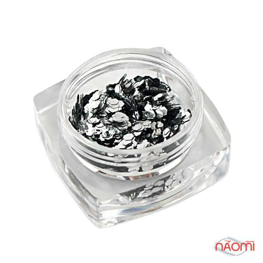Декор для ногтей Salon Professional Чешуя, цвет серебро, крупная 062