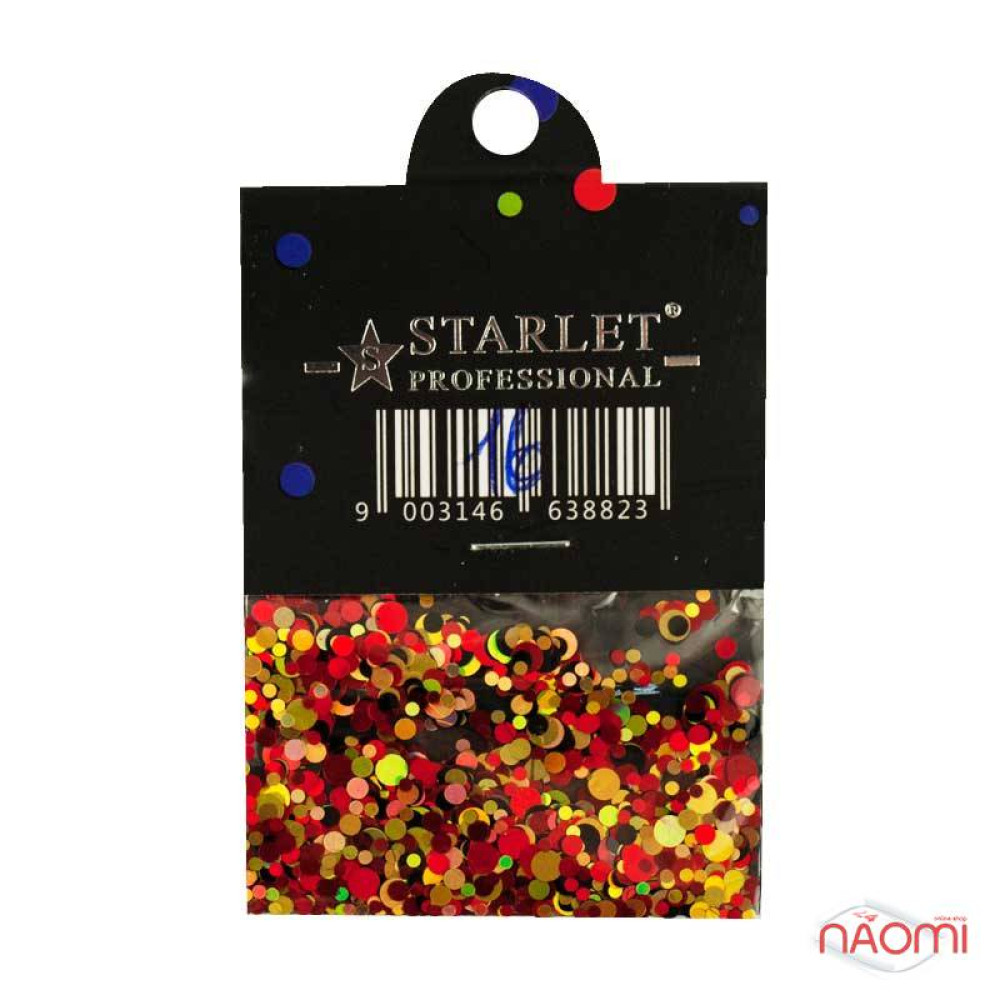 Декор для нігтів Starlet Professional конфетті (каміфубукі) № 16