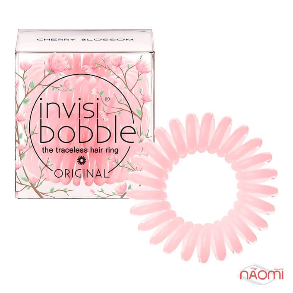 Резинка-браслет для волос Invisibobble ORIGINAL Cherry Blossom, цвет светло-розовый, 30х16 мм, 3 шт.