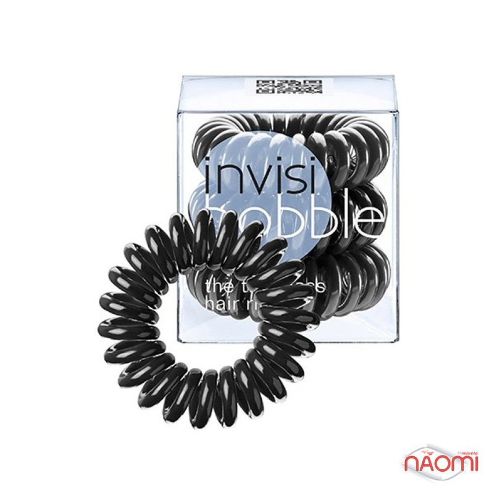 Резинка-браслет для волос Invisibobble ORIGINAL True Black. цвет черный. 30х16 см. 3 шт.