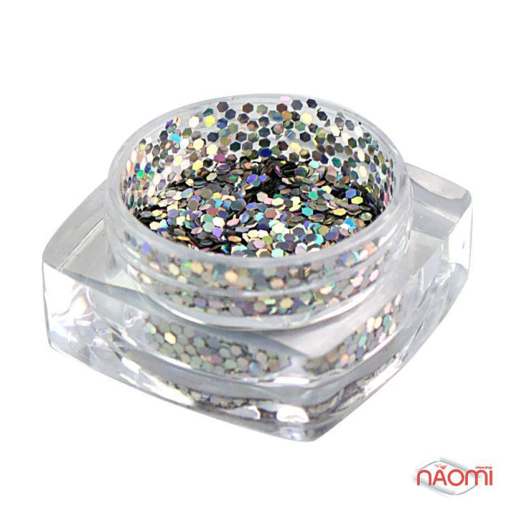 Декор для ногтей Salon Professional Чешуя. цвет серебро с голограммой. средняя 040 Silver Alpha