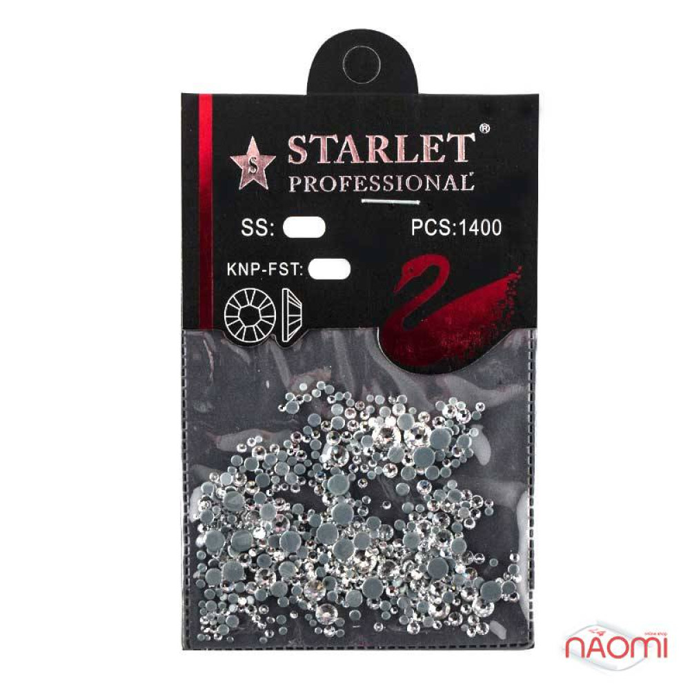Стразы Starlet Professional, ss2-ss20, цвет серебро, 720 шт.