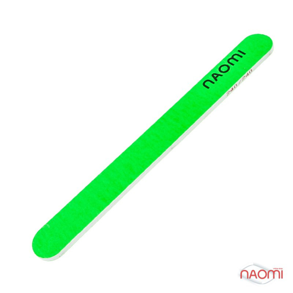 Пилка для нігтів Naomi 240/240, зелена CO855E