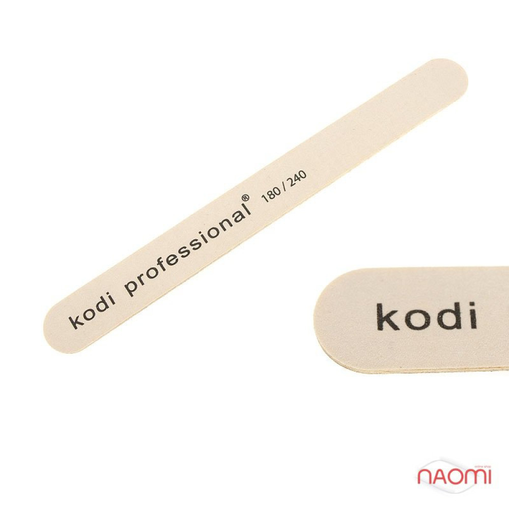 Пилка для нігтів Kodi Professional 180/240 White/Brown. пряма вузька