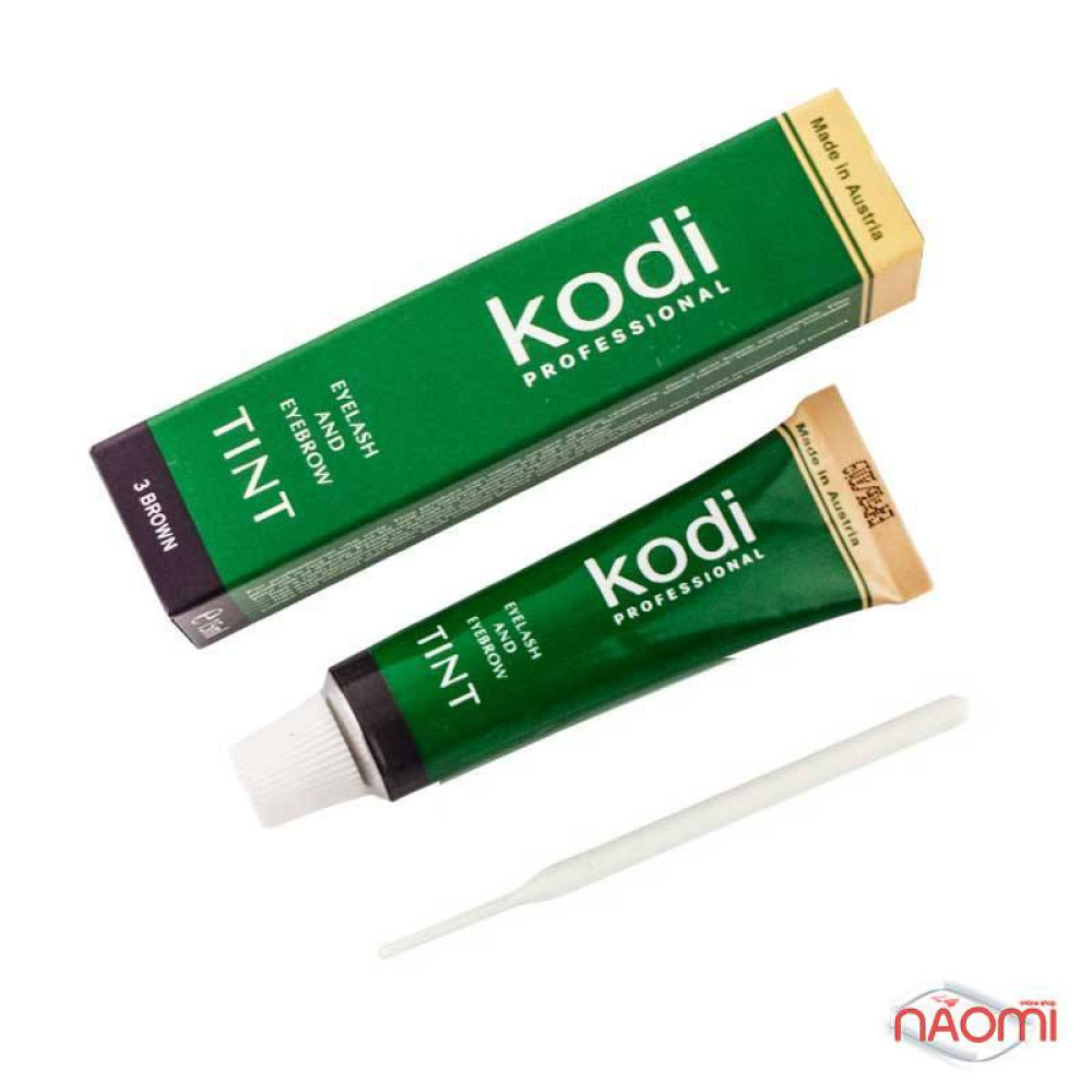 Краска для бровей и ресниц Kodi Professional № 3 Brown. цвет коричневый. 15 мл