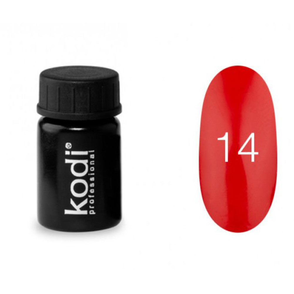 Гель-фарба Kodi Professional 14. колір коралово-червоний. 4 мл