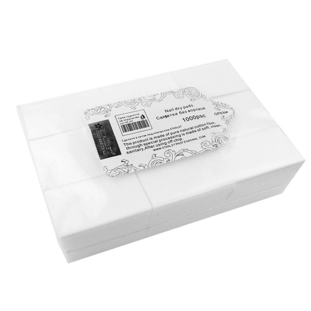 Серветки безворсові Starlet Professional 6х4 см 1000 шт колір білий