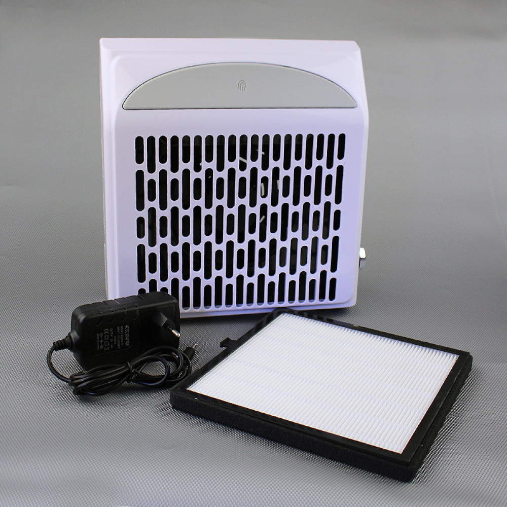 Вытяжка для маникюра Nail Dust Collector BQ 858-10 с НЕРА-фильтром 100 Вт 24.5х22.5х8.5 см с USB-портом цвет белый